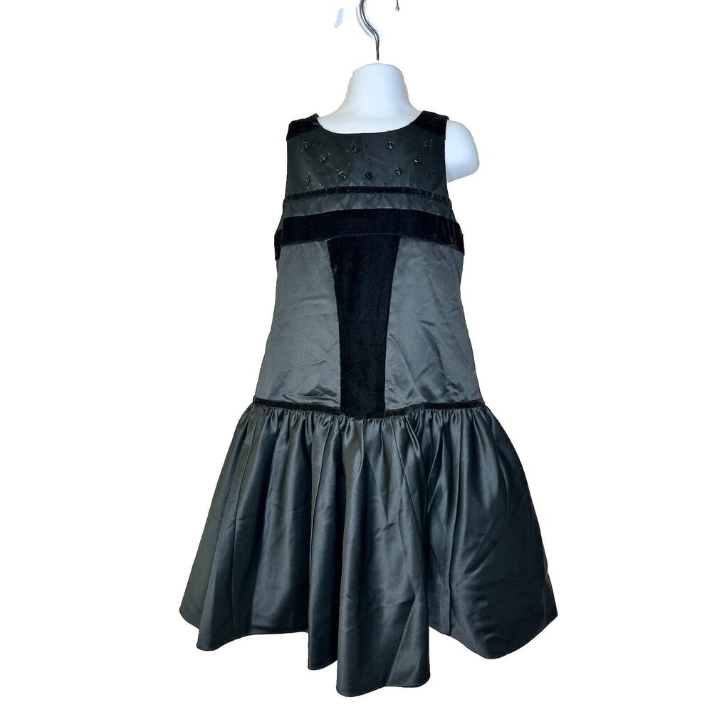 Isobella & Chloe Girls Black Holiday Party Dress Size 10 Sparkly Black Tie